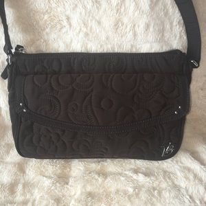 VERA BRADLEY Brown Microfiber Embroidered Purse